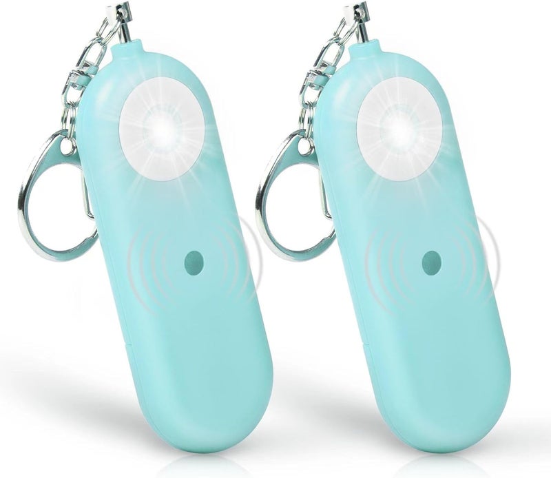 MtMinn Personal Safety Alarm for Women - 2 Pack 130dB Self Defense Keychains Siren Whistle & LED Strobe Light - Emergency Security Safe Protection Devices for Kids Elderly - Image 1